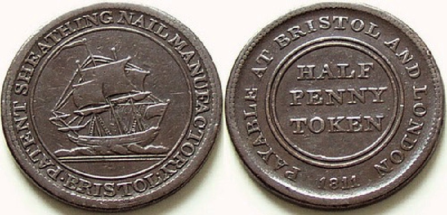 Halfpenny-Token,-Victoria-Nobis-Est